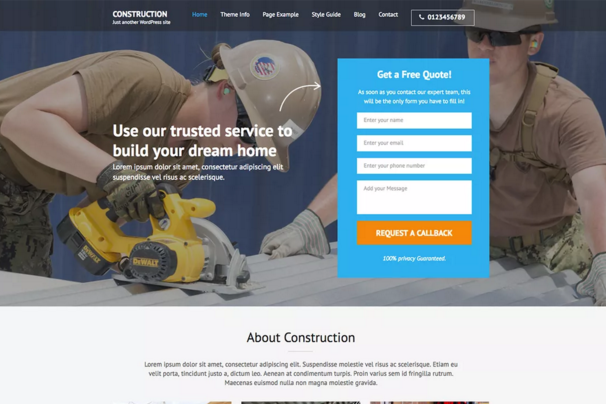 Construction Landing Page