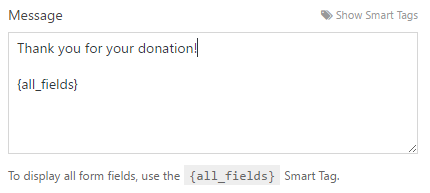 customizing the donor message