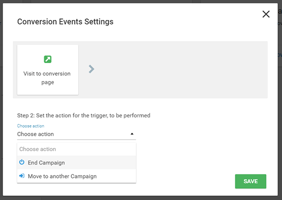Conversion event settings