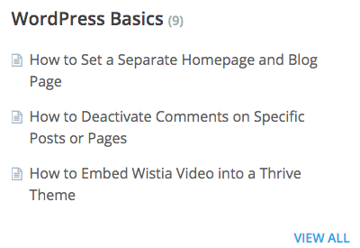 Thrive Knowledge Base WordPress Basics