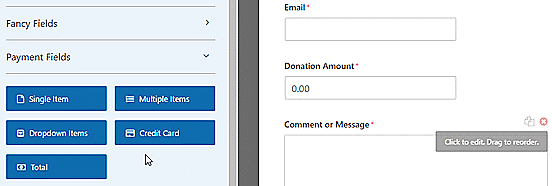 Add a multiple item field to your donation form